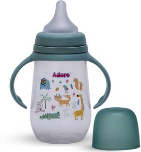 Adore Nok Nok Wide Neck Feeding Bottle w Handle -Ergonomic - Premium Matte Nipple - 250 ml