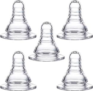 PGD SPIRAL Anti Colic Silicone Nipple, BPA Free, Sturdy Base Durable Pack of 5 - 100 ml