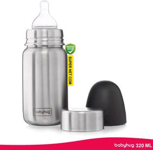 babyhug Stainless Steel Baby Feeding Bottle – BPA-Free, Leak-Proof & Safe - 320 ml