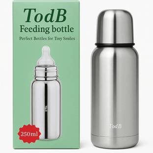 Todb Stainless Steel New Born Baby Feeding Bottle - 250 ml