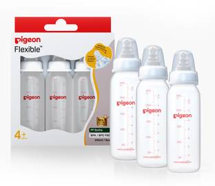 Pigeon PERISTALTIC NURSING BOTTLE RPP 240ML (WHITE) M - PACK OF 3 - 240 ml