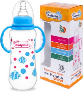 Baby Dolphin Anti-Colic Slim Neck Baby Feeding Bottle with Handle| BPA Free |Milk Bottle |3m+ - 250 ml