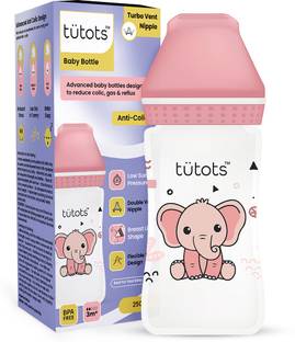 tutots Instinct AntiColic Wide Neck BPA Free Baby Feeding Bottle with Turbo Vent Nipple - 250 ml