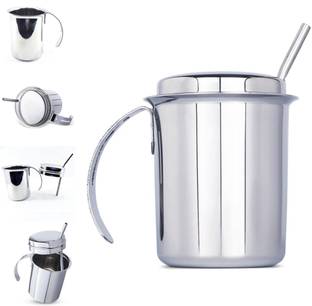 PGD Baby Sippy Cup Glass Sipper for Kids single Handle, Removable lid with Straw - 220 ml