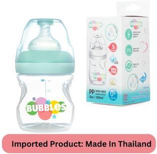 Bubbles Comfort Anti-Colic Wide Neck BPA Free Baby Bottle with Silicon Nipple - 150 ml