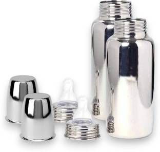 RB Point Stainless Steel Baby Feeding Bottle No Leakage (240ML, 2-Piece) - 240 ml