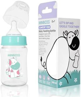 Miniboss Baby Feeding Bottle - Pack 0f 2 BPA-Free Anti-Colic Wide (0+ M) - 150 ml