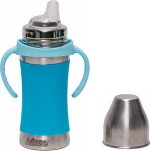 Adore Stainless Steel Sipper Bottle with Handle - Silicone Sleeve -Medical Grade Spout - 250 ml