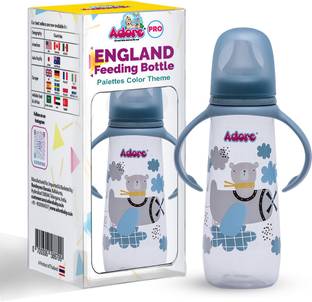 Adore England 2 in 1 Narrow Neck Anti-Colic Feeding Bottle - BIS approved - 250 ml