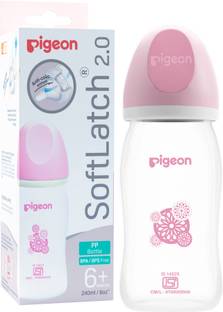 Pigeon WN2 PP BOTTLE 240ML L SIZE WHITE CAP (PINK HOOD) - 240 ml
