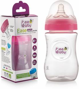 Beebaby Ease Wide Neck Baby Feeding Bottle. 100 % BPA Free. (Pink) ( 300 ML / 10 Oz.) - 300 ml