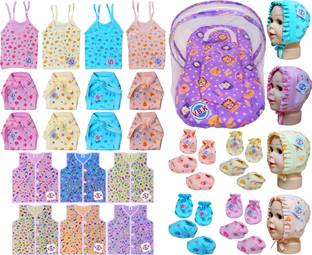 V.B.K Baby Clothes Combo Set/Baby Gift Set With 27 Items,0 to 6 Months, Hosiery Fabric