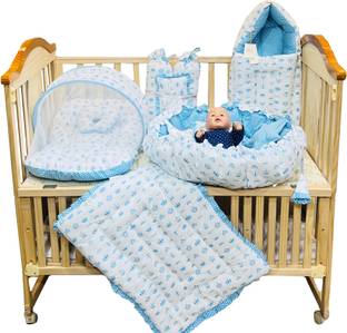 Fareto Baby full bedding essential combo all in 1 (0-6 Months)(BlueTaj)