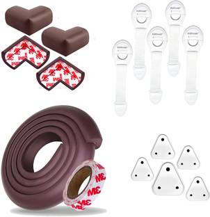 KidDough Baby Safety Kit-2 Mtrs Edge + 4 Guards + 5 Safety Locks + 6 Socket Guards