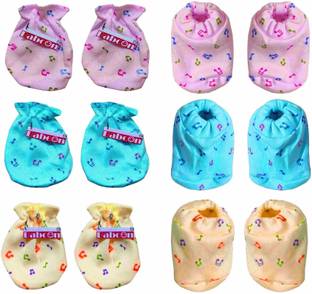Babcon Baby Mittens and Booties Set, Pack Of 3, 0 to 6 Month, Hosiery Fabric