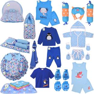 Toddylon New Born Baby Boys & Baby Girls Blue Colour Lover Combo Gift Set