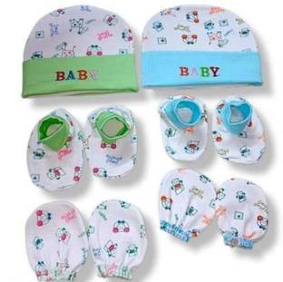 MEEOWMEE BABY CAPS, MITTENS AND BOOTIES COMBO SET