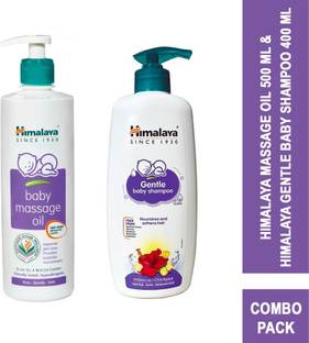 HIMALAYA BABY MASSAGE OIL 500ml+GENTLE BABY SHAMPOO 400ml Bundle pack