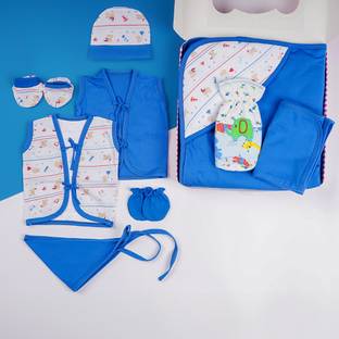 LOYZO Newborn Baby Gift Set- Baby Clothes 100% Cotton( Pack Of 9)