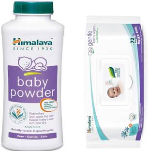HIMALAYA Khus Khus Baby Powder 400g with Gentle Baby Wet Wipes with LID (72pcs)