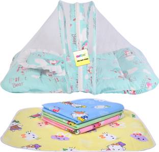 Toddylon New Born Baby Mosquito Net Bed With Bed Protedtor