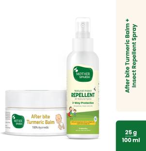 Mother Sparsh Natural Insect Repellent for Babies 100 ml + After Bite Turmeric Balm 25 gm