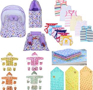 Fareto 45 in 1 New Born Baby Complete Daily Items Combo(0-6 Months)