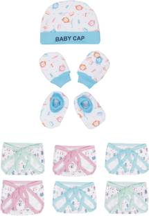 MEEOWMEE COMBO OF NEW BORN BABY NAPPY,DIAPER,LANGOT AND BABY CAP,MITTEN, BOOTIES SET.