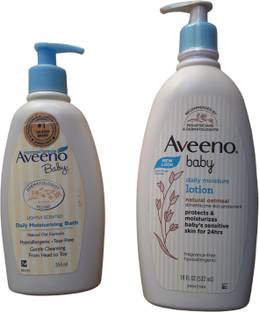 Aveeno Baby Daily Moisture Lotion and Baby Moisturizing Bath