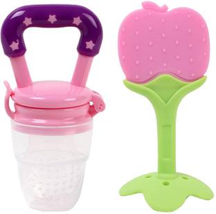Smiley mia Baby Rattle nibbler with fruit shape teether for new born baby & infant Teether and Feeder