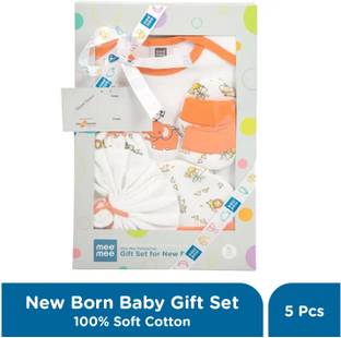 MeeMee Pampering Gift Set for New Borns (5 pcs, Orange)