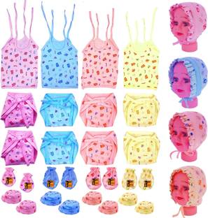 GroovyKids New Born baby Clothing Set Combo Kit Total 24 pcs Pure Hosiery