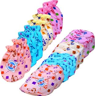 V.B.K Baby Care Combo Pack Of Mittens and Booties, Set Of 4, Hosiery Soft Material, Multicolor