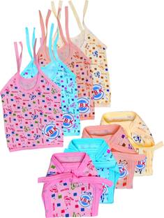V.B.K Baby Clothes With Jabla (4 Pcs) and Nappy (Langot) (4 Pcs), 0 - 6 Months,Hosiery