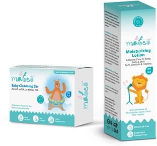 MATEO Baby Moisturizing Lotion (200ml) & Baby Cleansing Bar (75g) Combo Pack(White)