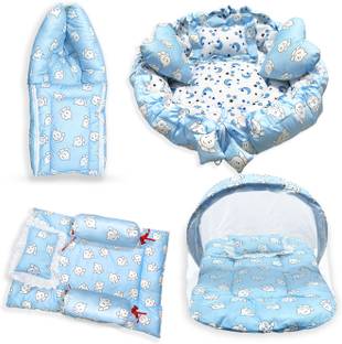 Baby Desire Combo of Baby Nest | Bed with Net | Carry Bag | 4 Pcs Bedding Set