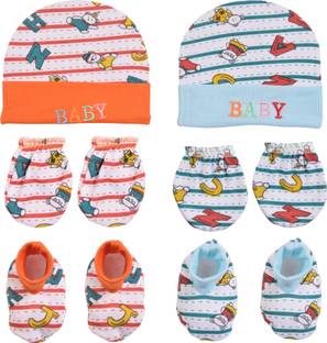 Kwitchy Born Baby Cap and Mittens Booties Combo Set for baby girls and boys Gift set