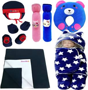 BRANDONN New Born Baby Gift Set Combo Pack for Baby Boys and Baby Girls Pack of 8 Pcs