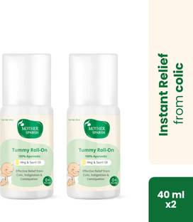 Mother Sparsh Tummy Roll On for Baby, Colic Relief and Digestion,100%Ayurvedic,40ml(Pack of 2)