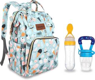 Chinmay Kids Diaper Bag Printed Waterproof Travel Backpack With Soother and Feeder(Pack of 3)