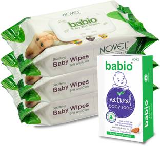 नॉवेल Baby Premium Wipes Pack of 3 with Soap