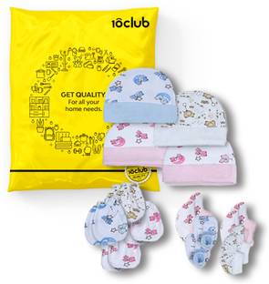 My New Born by 10Club Supersoft cotton Booty, Mitten and Cap combo for new born baby boy and baby girl