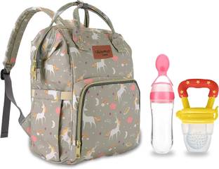 Chinmay Kids Diaper Bag Printed Waterproof Travel Backpack With Soother and Feeder(Pack of 3)