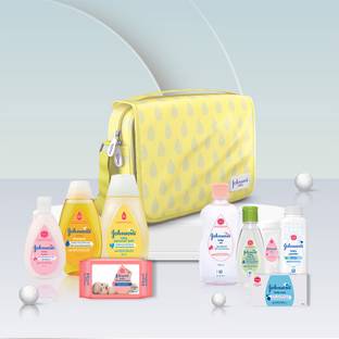 JOHNSON'S BABY Gift Pack with Daily Essential products & a Premium Hanging Pouch