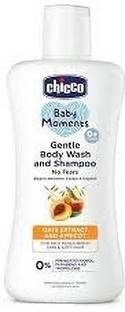 Chicco Baby Moments Gentle Body Wash and Shampoo for Tear-Free Bath time (200ml)