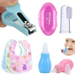 Goyoku BaBy Bib 3,Nail cuter, Nose Cleaner, Finger tooth Brush Pack of 6