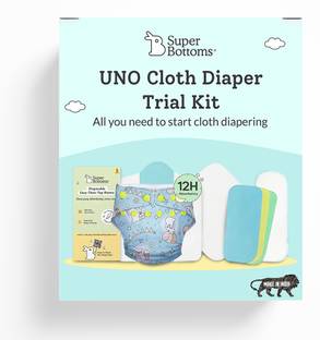 Superbottoms Cloth Diapers for babies - Trial Pack with 1 Freesize UNO - New Version|Reusable