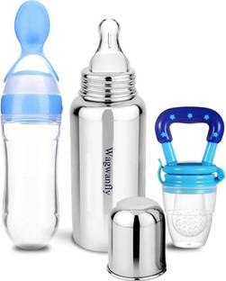 Wagwanfly Stainless Steel Baby Feeding Bottle Nipple Bottles for New Borns
