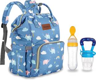 Chinmay Kids Diaper Bag Printed Waterproof Travel Backpack With Soother and Feeder(Pack of 3)