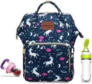 Chinmay Kids Diaper Bag Printed Waterproof Travel Backpack With Soother and Feeder(Pack of 3)